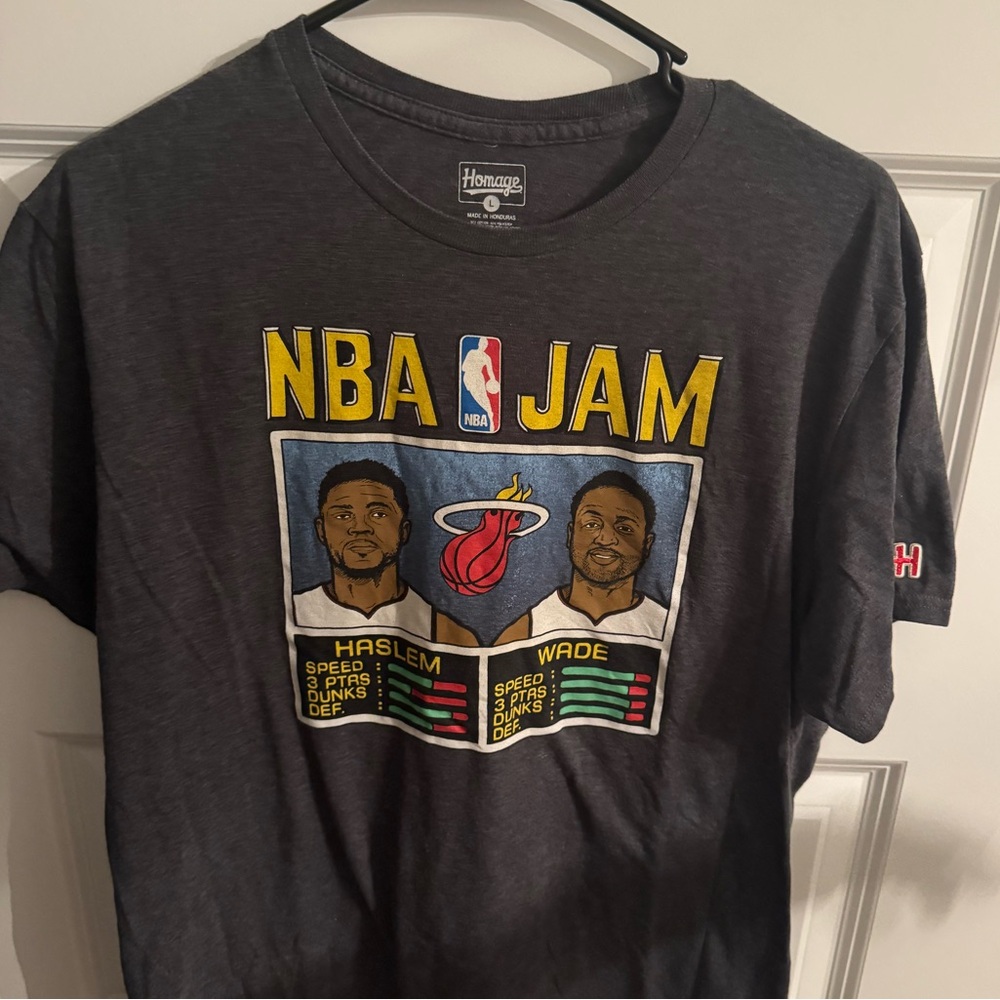 D Wade Udonis Haslem Miami Heat homage NBA JAM shirt